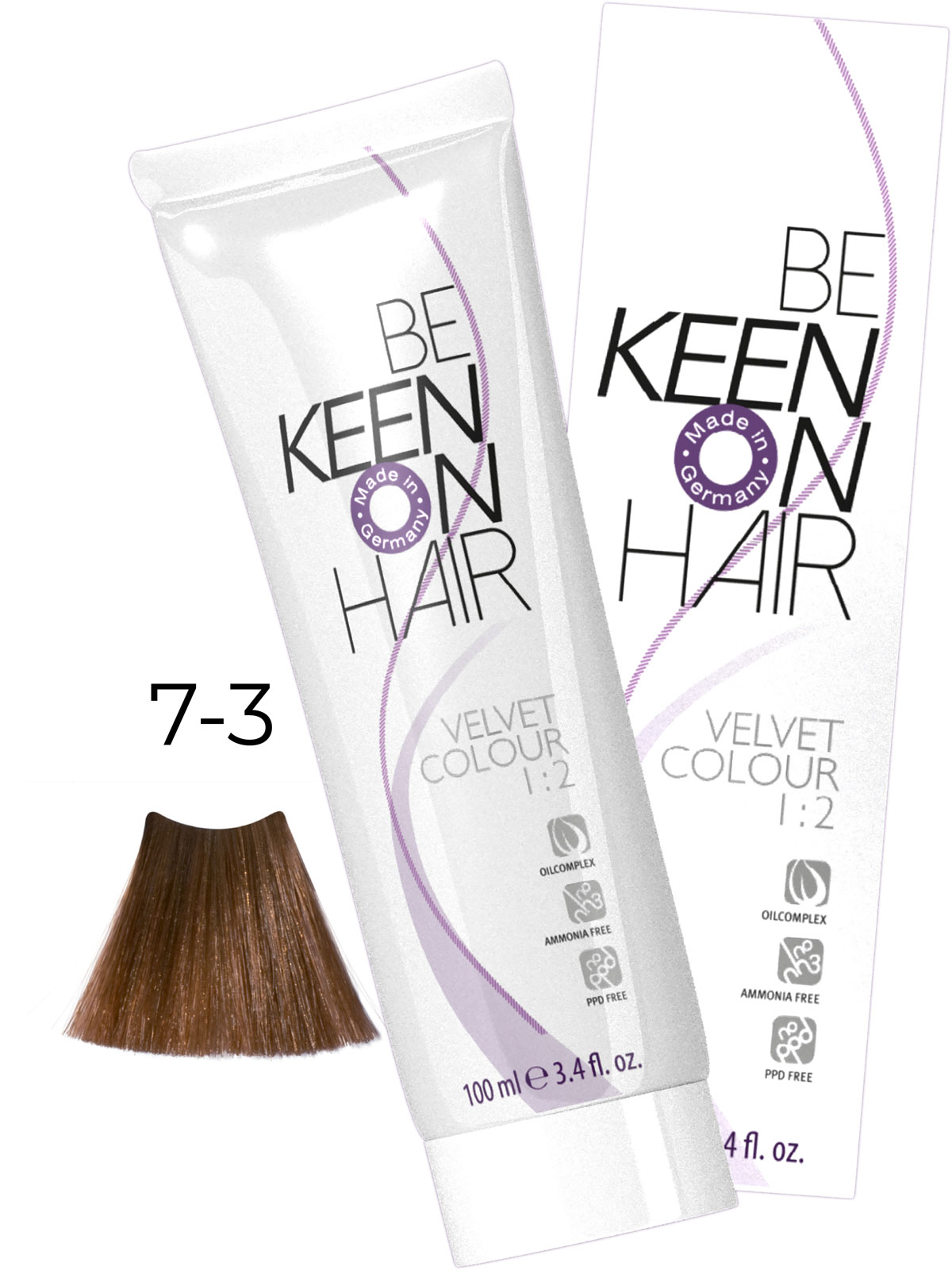 Крем-краска без аммиака VELVET COLOUR 7.3 Mittelblond Gold /Натуральный золотистый блондин