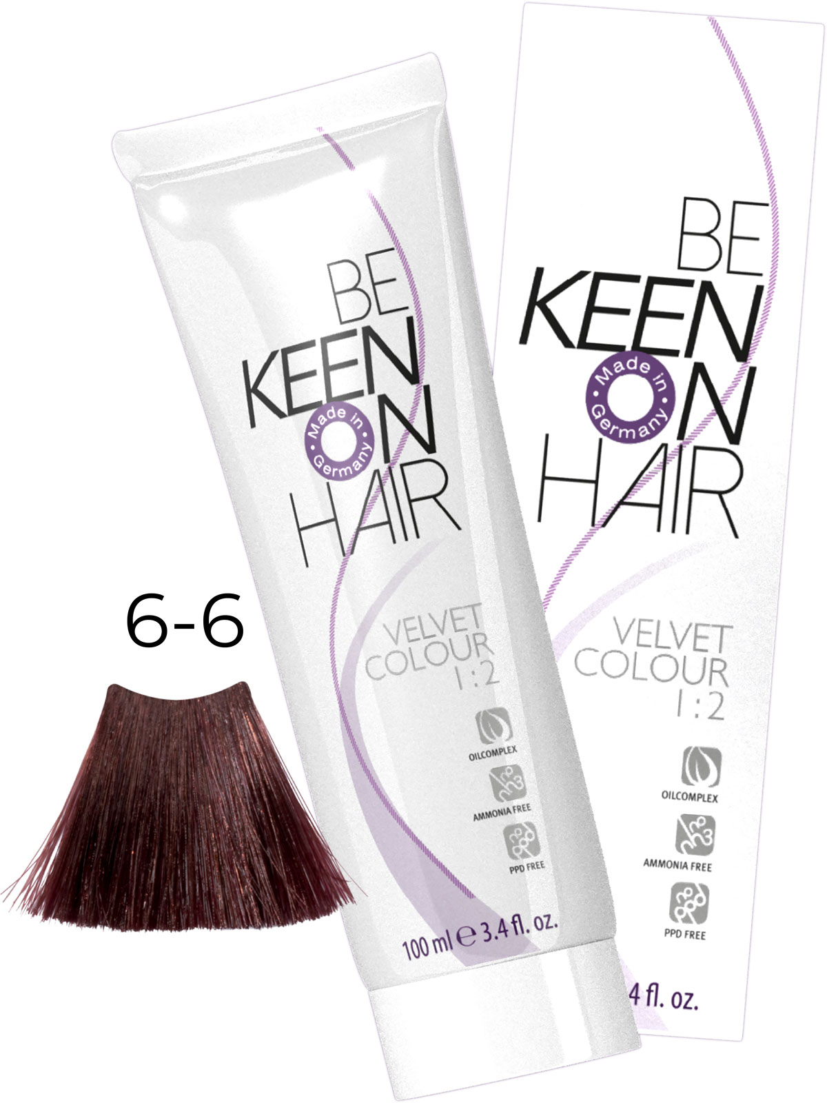 Крем-краска без аммиака VELVET COLOUR 6.6 Баклажан/Dunkelblond Violett (Aubergine)