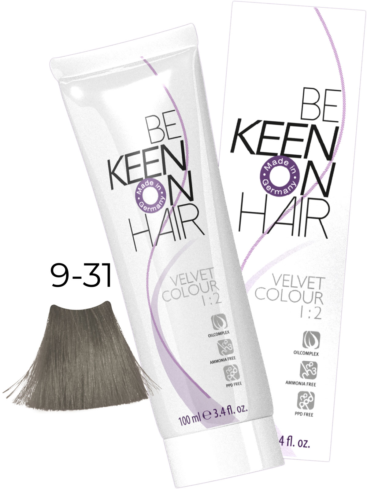 Крем-краска без аммиака VELVET COLOUR 9.31 Светлый золотисто-пепельный блондин/Hellblond Gold-Asch