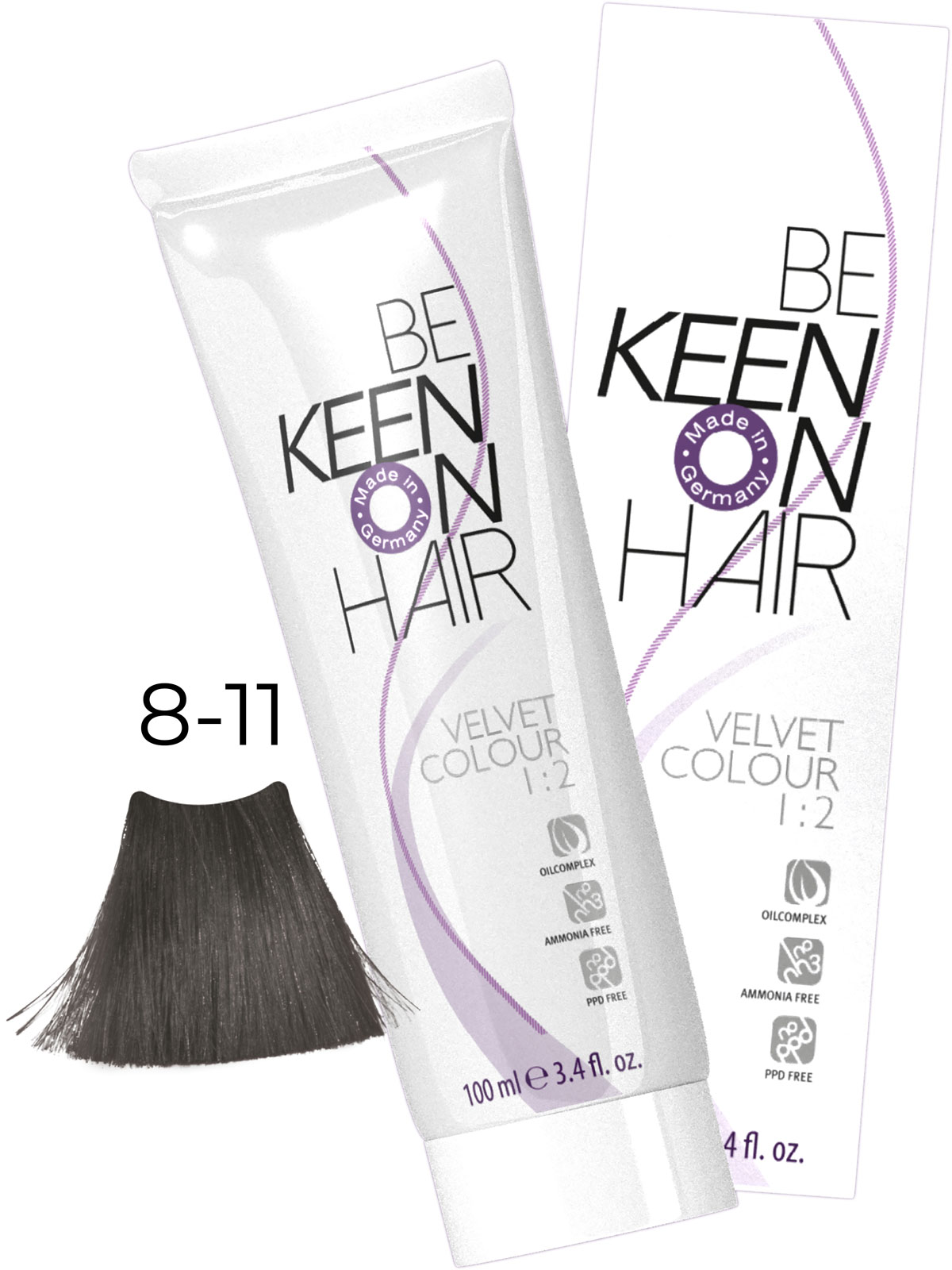 Крем-краска без аммиака VELVET COLOUR 8.11 Интенсивный пепельный блондин/Blond Asch Intensiv